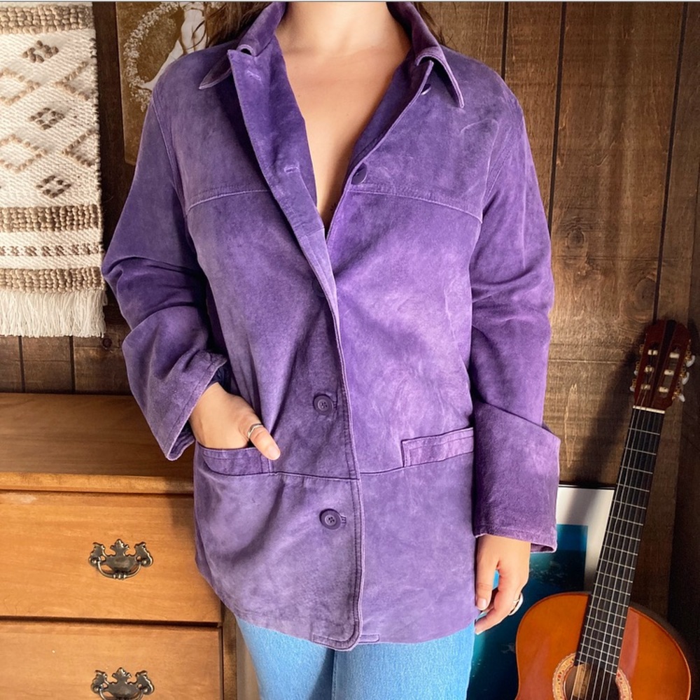 vintage 90s purple suede jacket